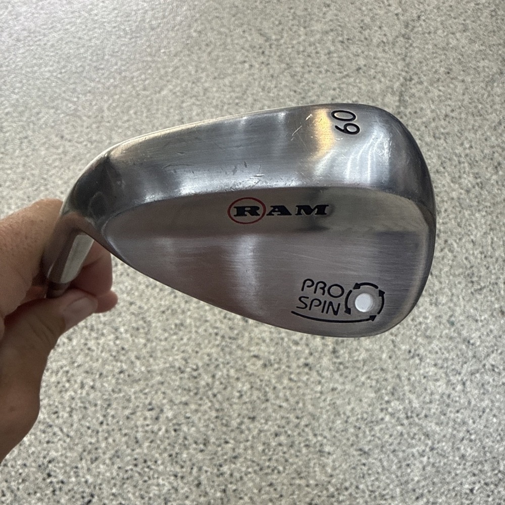 RAM Left handed Pro Spin 60° Lob Wedge w/Stainless Steel Shaft Excellent